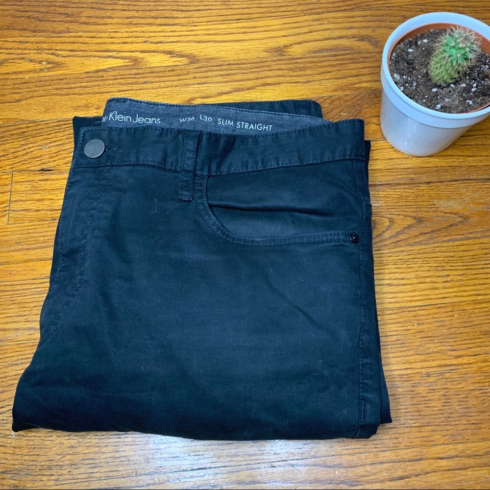 Black Calvin Klein Slim Straight Jeans 👖